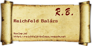 Reichfeld Balázs névjegykártya
